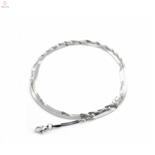 El último diseño de acero inoxidable de 2,3 mm de ancho cadena de serpiente plana, collar de cadena de plata para hombre